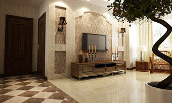 天津130�O古典风格家装室内设计作品