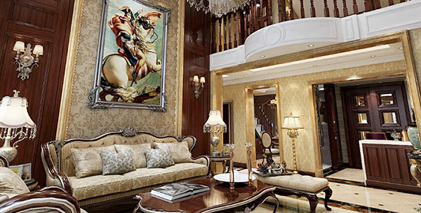 霍爱丽出品丨金地檀府150平欧式风格家装室内设计效果图作品